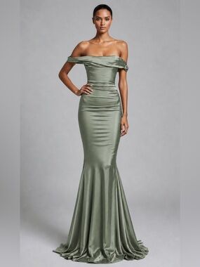 Sage Corset Mermaid Gown